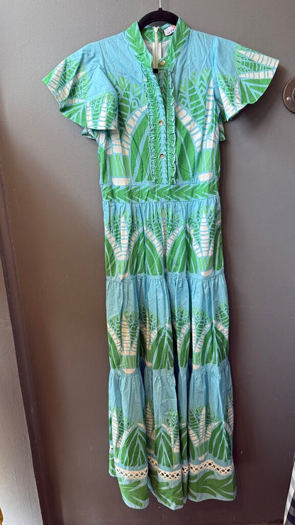 Tiered Short Sleeve Maxi Dress