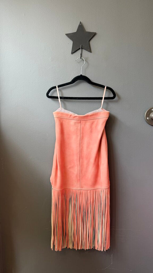 Leather Fringe Skirt