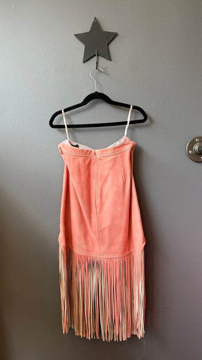 Leather Fringe Skirt