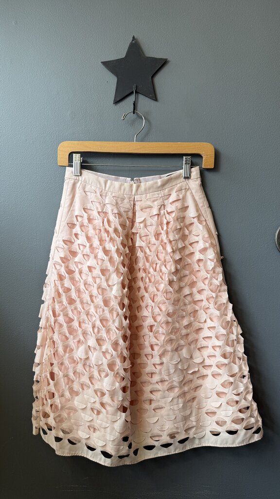Cutout Eyelet Fill Midi Skirt