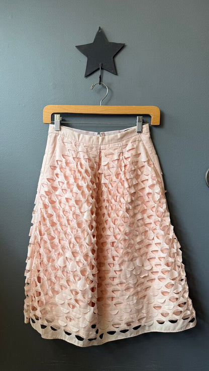 Cutout Eyelet Fill Midi Skirt