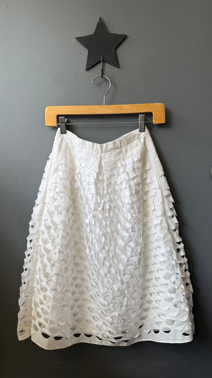 Cutout Eyelet Fill Midi Skirt