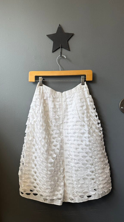 Cutout Eyelet Fill Midi Skirt