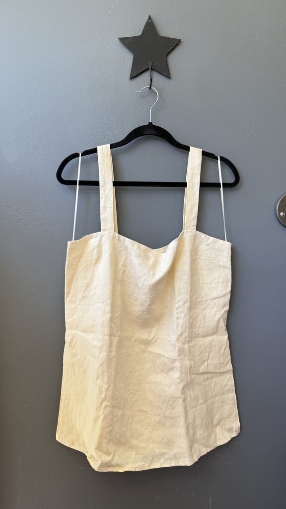 Side Slit Adjustable Strap Linen Top