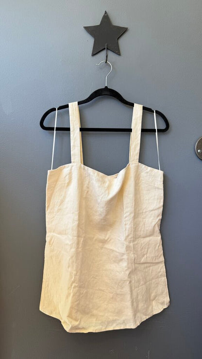 Side Slit Adjustable Strap Linen Top