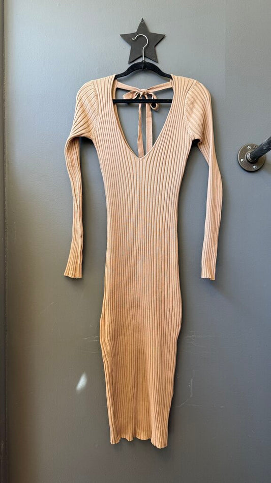 Ribbed Longsleeve Midi Dress