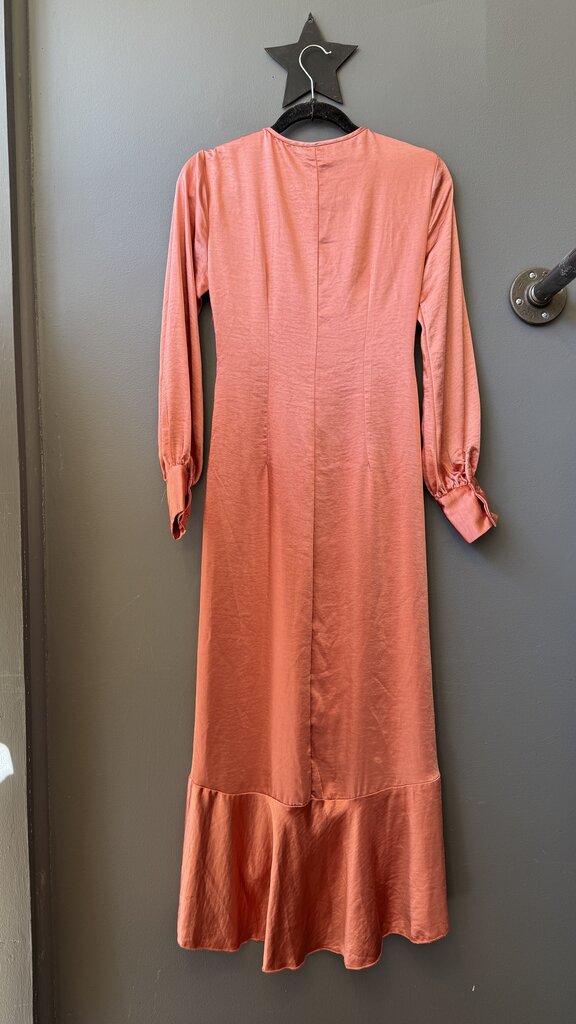 Knot Front Ruffle Hem Midi Dress