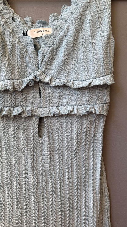 Ruched Ribbed Mermaid Maxi Sheath Dress