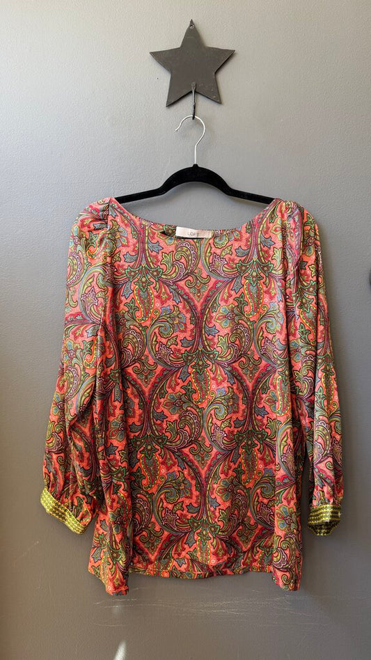 Paisley Boatneck Blouse