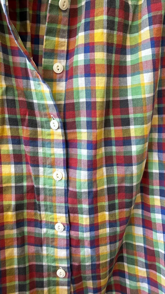 Vintage Cotton Ruffle Neck Button Up Shirt