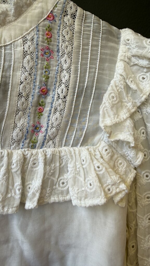 Eyelet Lace High Neck Blouse