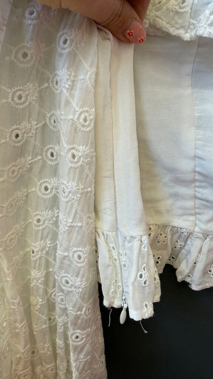 Eyelet Lace High Neck Blouse