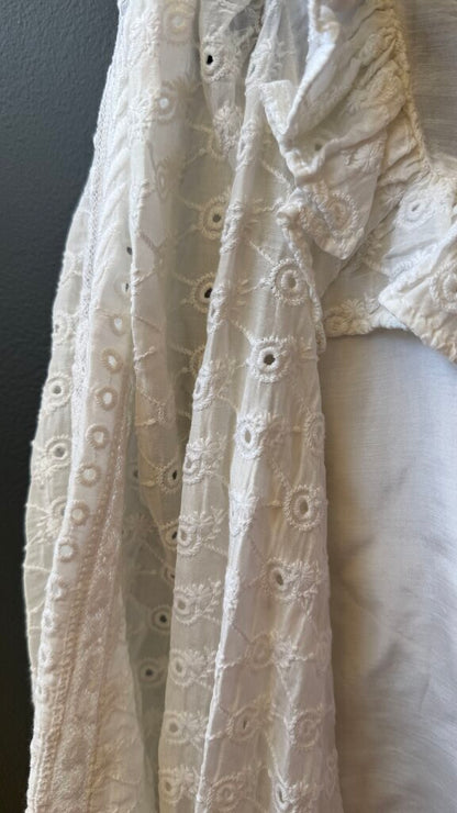 Eyelet Lace High Neck Blouse