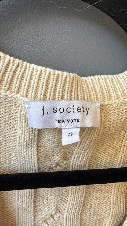 Cotton Cableknit Vneck Sweater