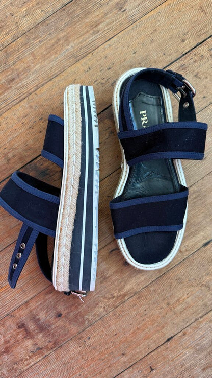 Canvas Espadrille Platform Sandals