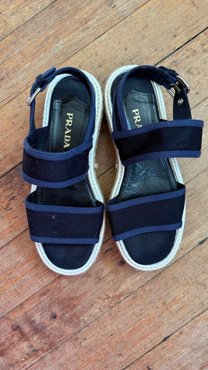Canvas Espadrille Platform Sandals