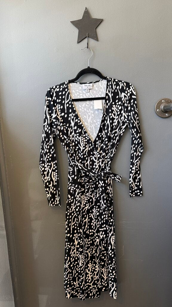 Jersey Knit Wrap Midi Dress