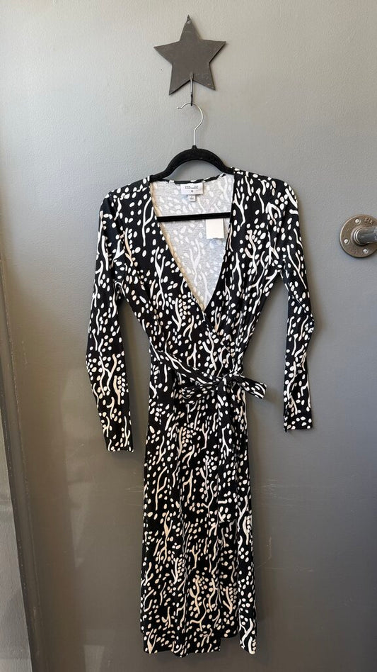Jersey Knit Wrap Midi Dress