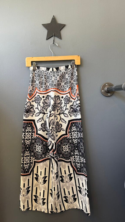 Printed Wide Leg Crop Pants