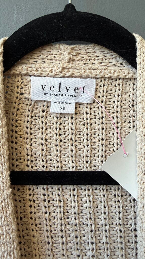 Cotton Blend Open Cardigan Sweater