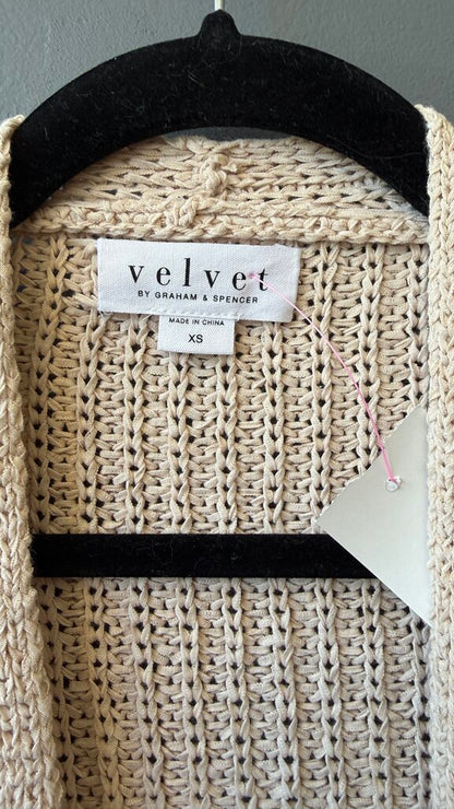 Cotton Blend Open Cardigan Sweater