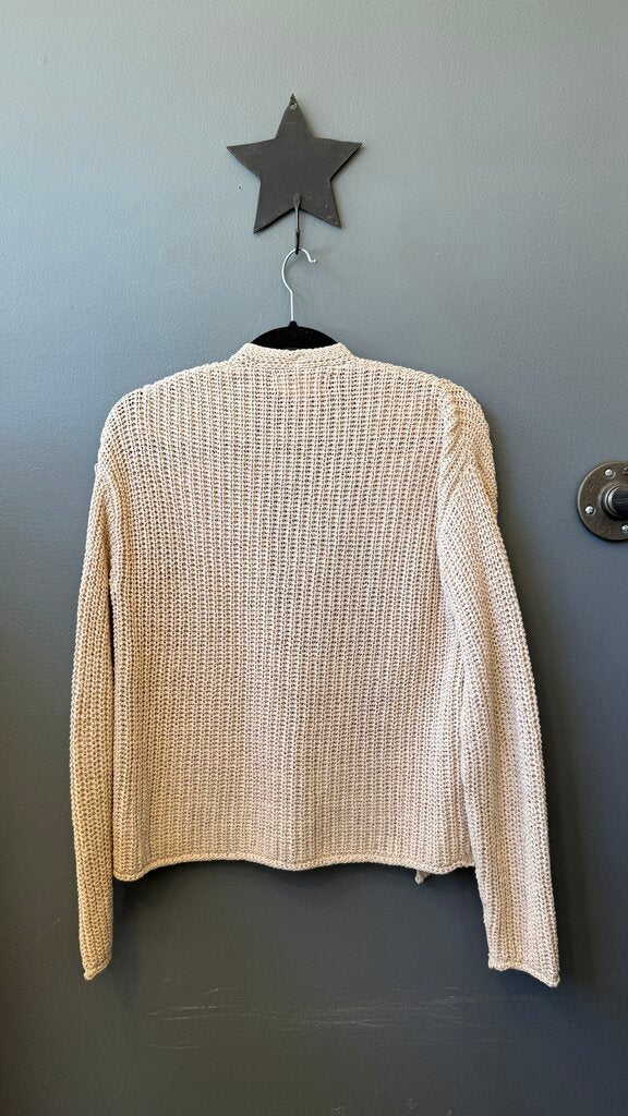 Cotton Blend Open Cardigan Sweater