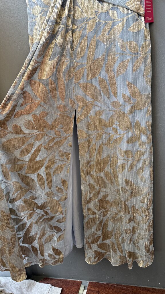 Metallic Slit Maxi Gown Dress