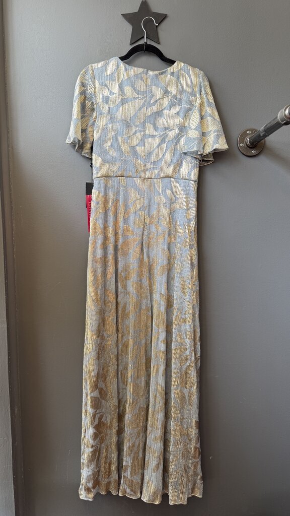 Metallic Slit Maxi Gown Dress