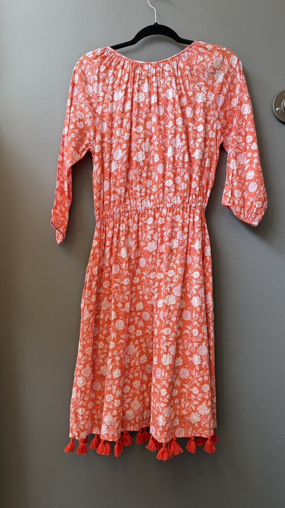 Block Print Tassel Hem Dress