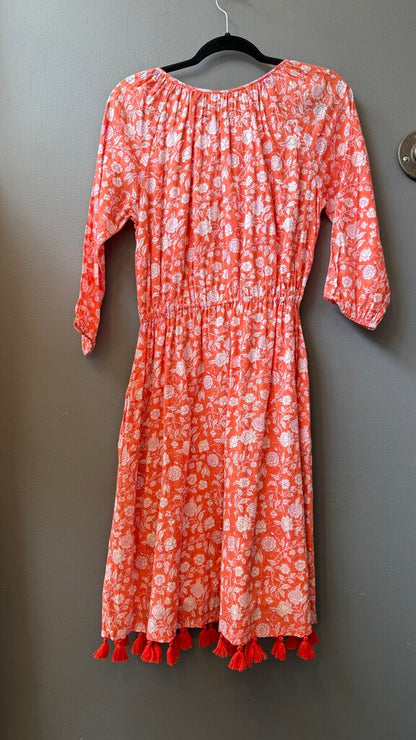 Block Print Tassel Hem Dress