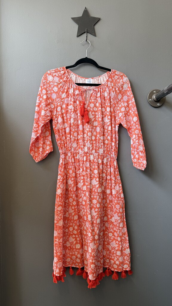 Block Print Tassel Hem Dress