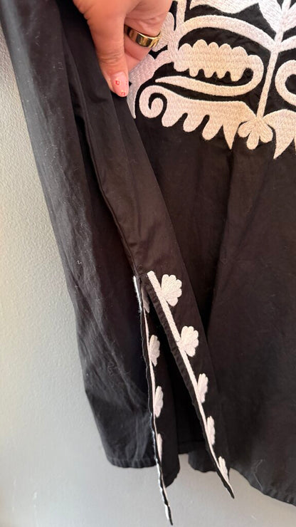 Embroidered Midi Caftan Dress