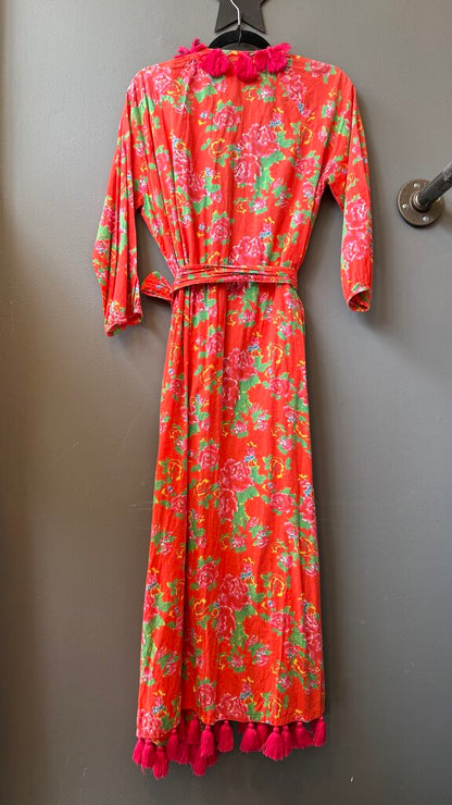 Tassel Wrap Robe Maxi Dress