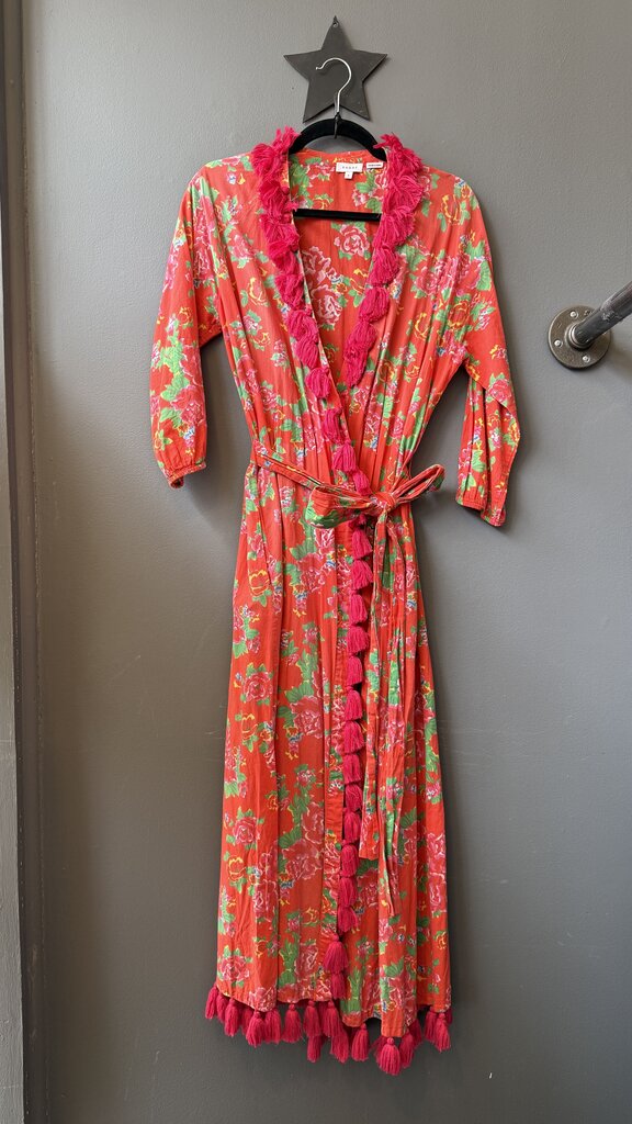 Tassel Wrap Robe Maxi Dress