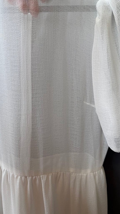 Sheer Puff Sleeve Midi Dress