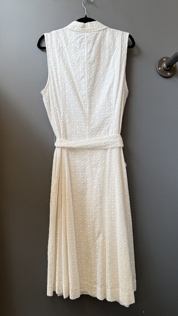 Eyelet Belted Midi Dress