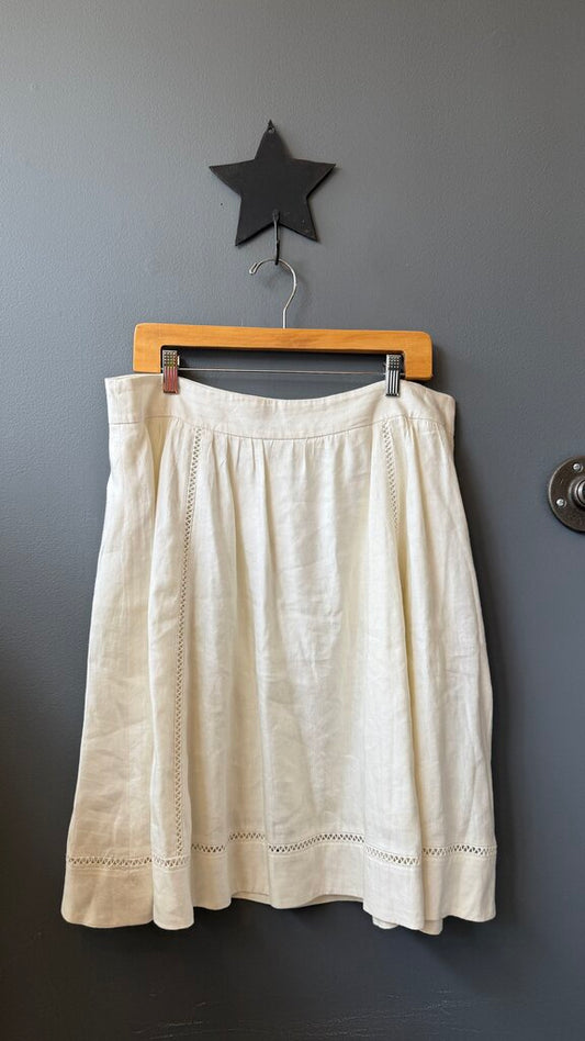 Linen Blend Full Skirt