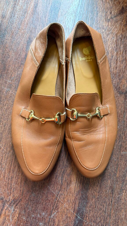 Leather Horsebit Loafer Flats