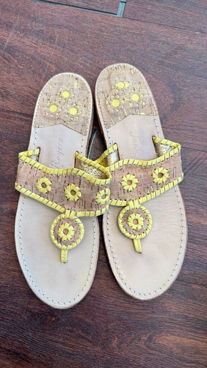 Cork Yellow Leather Sandals