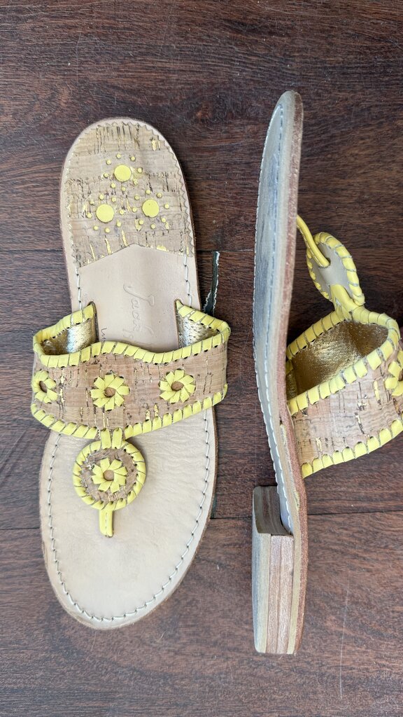 Cork Yellow Leather Sandals