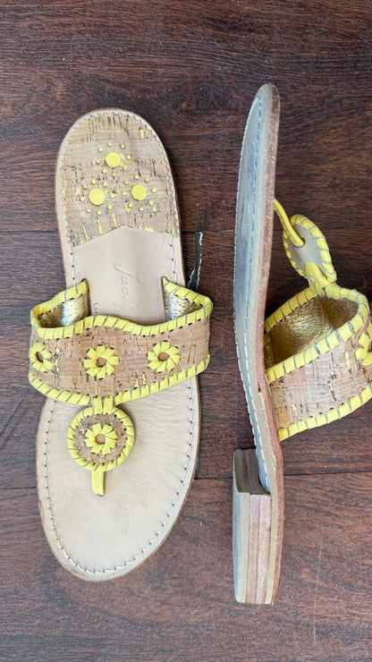 Cork Yellow Leather Sandals