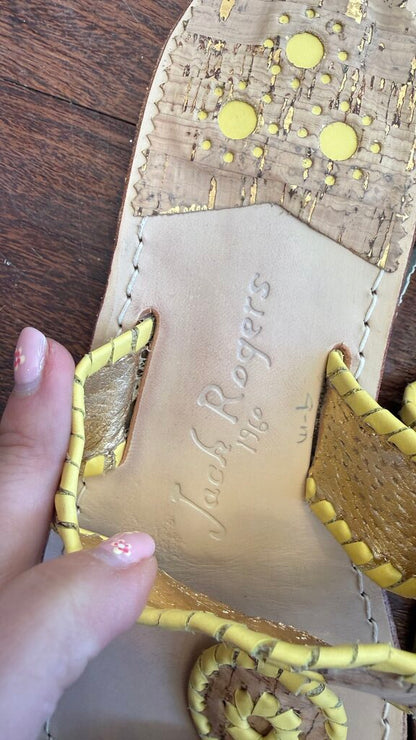 Cork Yellow Leather Sandals