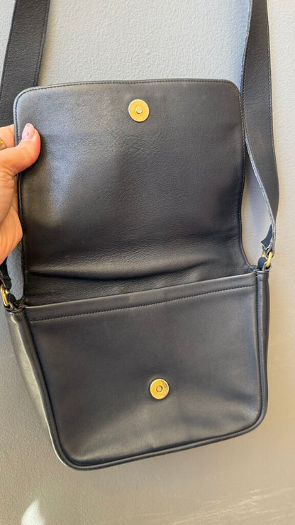 Vintage Leather Flap Crossbody Bag