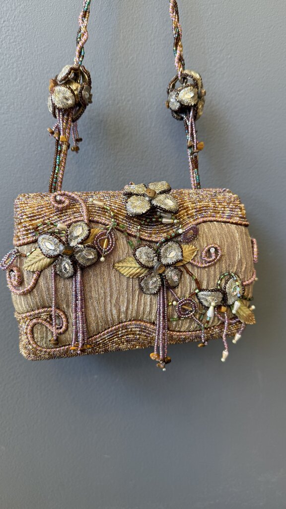 Beaded Flower Box Mini Bag