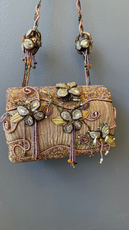 Beaded Flower Box Mini Bag