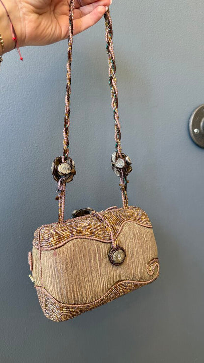 Beaded Flower Box Mini Bag