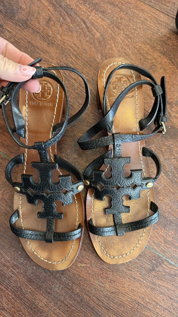 Block Heel Logo Sandals