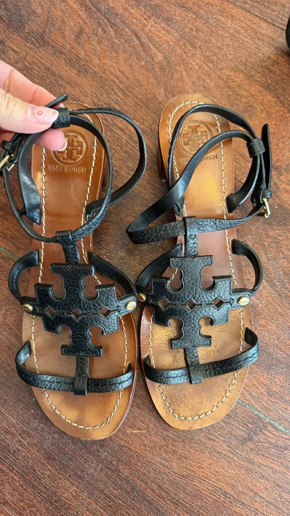 Block Heel Logo Sandals