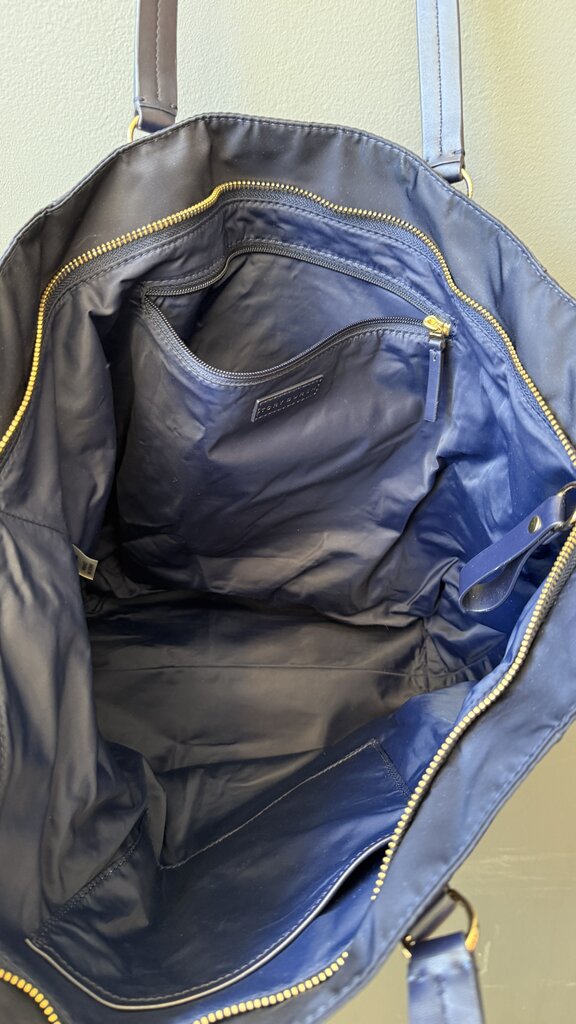 Nylon Leather Strap Tote Bag
