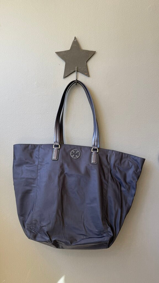 Nylon Leather Strap Tote Bag